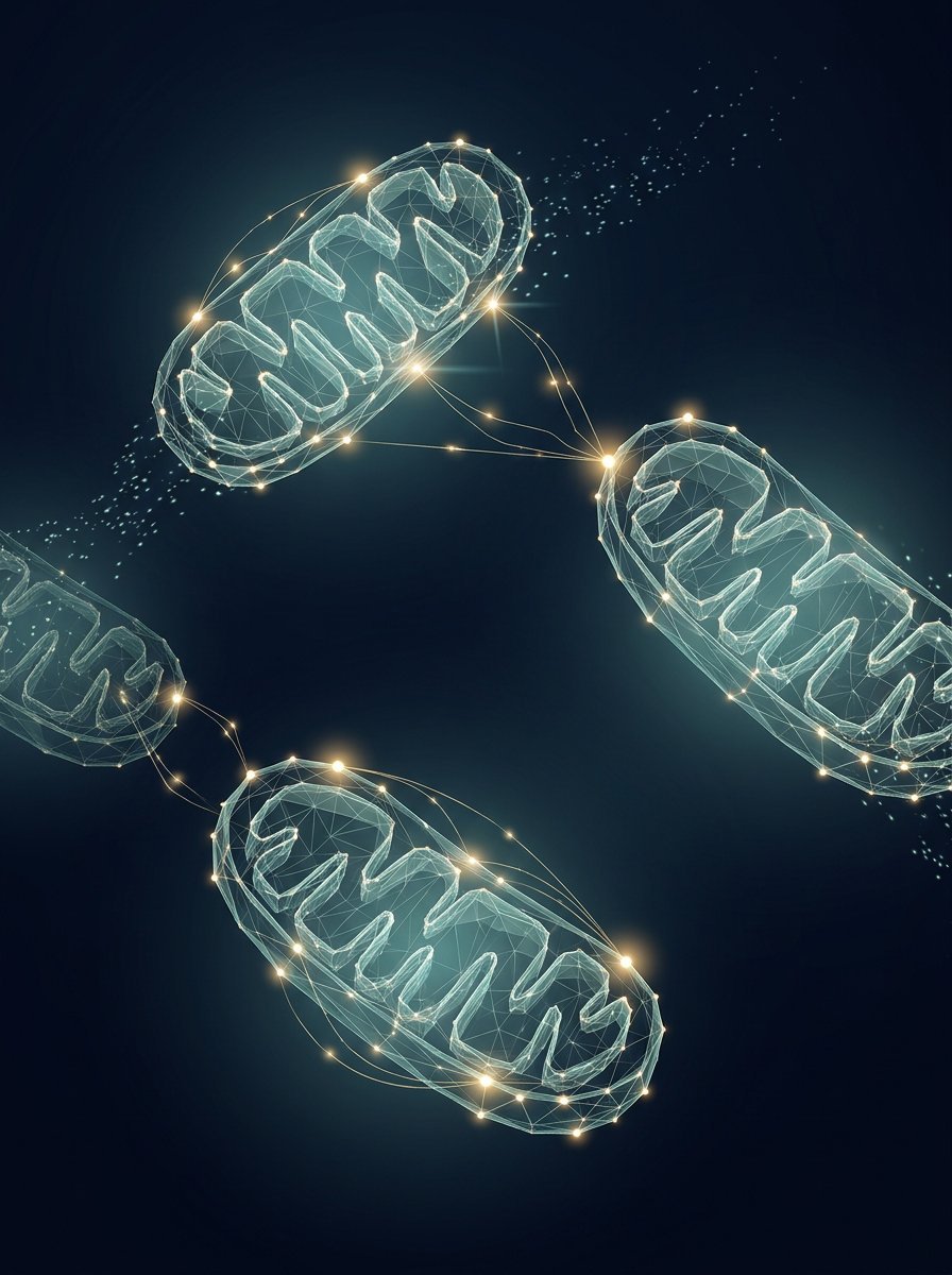 An abstract illustration of mitochondria.